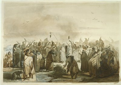 Scalp Dance of the Minatarres, c.1833-43 by Karl Bodmer